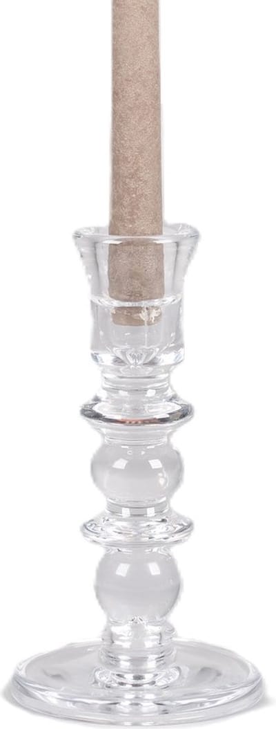 Rasteli Kaarsenhouder-Kandelaar voor tafelkaars Glas D 10,8 cm H 20,2 cm