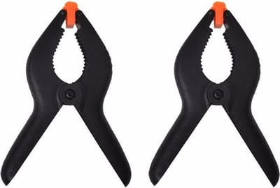 Proplus zeilklemmen/lijm klem - set 2x stuks - zwart - 15 cm - kunststof - marktkraam/dekzeil/DHZ