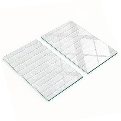 Decoratieve snijplanken van gehard glas met bakstenen muurmotief, 2x30x52 cm