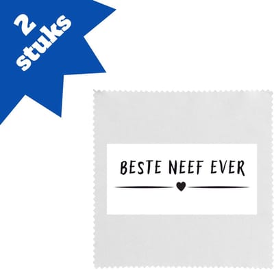 Akyol - beste neef ever brillendoekjes - Neef - cousin - leuk cadeau voor je neef - 17,8 bij 17,8 cm - 2 stuks