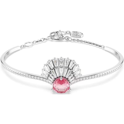 Swarovski Schelp Patroon Rhodium Verguld Zirkonia Imitatie Kristal Armband Damesarmband Zilver 5680298 Box (Random Color) white