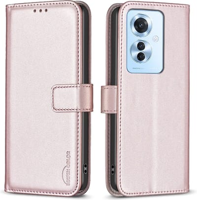 BINFEN Hoesje - Geschikt voor OPPO Reno11 F 5G Hoesje - BINFEN Color Book Case - Rose Gold