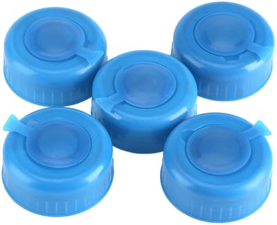 Dailygoods- Waterfles 5 stuks - Schroefdop - Herbruikbare vervanging - Antispatdeksel - Kunststof - Diameter 5,5 cm - Gallonfles