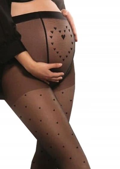 Gatta Body Protect -Zwangerschapspanty - Maat XL - 20 DEN – Hartjes – Zwart