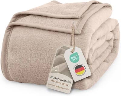 Katoenen Deken 150x200 cm - ÖKOTEX 100 - Knusse Woondeken voor Sofa en Bank - Ademend en Ondersteunend - Warm in Oudroze