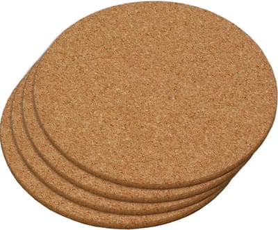 ronde pannen onderzetters van kurk - 4x - D16 cm - Voor hete pannen en ovenschalen