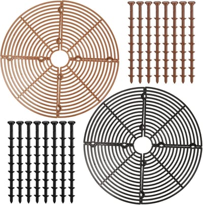Set van 2 Beschermnetten voor Bloempotten van 30 cm, Veiligheidsrooster voor Planten, Bescherming tegen Huisdieren en Kinderen, Bruin en Zwart