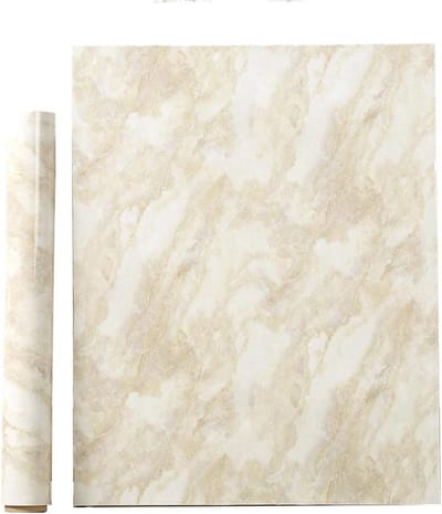 Removable Vinyl Beige Marble Contact Paper for Countertop Table Backsplash Self Adhesive Waterproof Roll Marble Wallpaper 40 x 297cm