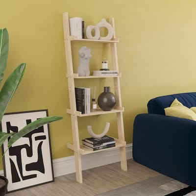4 Laags Ladder Boekenkast - Schuine Display Plank voor Woonkamer en Kantoor