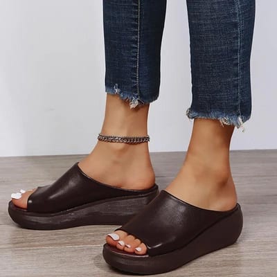 Schoenen Dames Open Teen Dames Slippers Platform Casual Slippers Dames Ronde Neus Hoge Sleehakken Plus Size Dames Sandalen 44