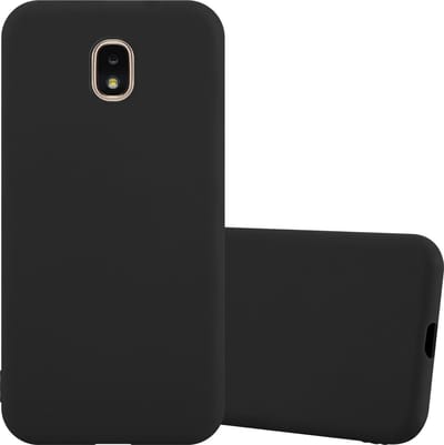 Cadorabo Hoesje geschikt voor Samsung Galaxy J3 2018 in CANDY ZWART - Beschermhoes gemaakt van flexibel TPU silicone Case Cover