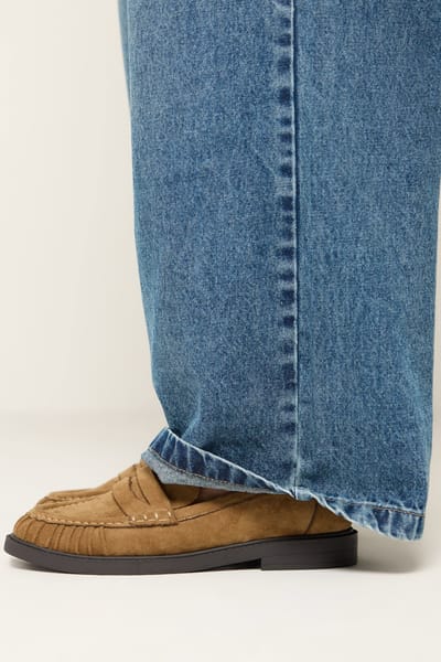 Yours Lichtbruine Loafers Van Imitatiesuède In Brede Eeepasvormsize 37EEE