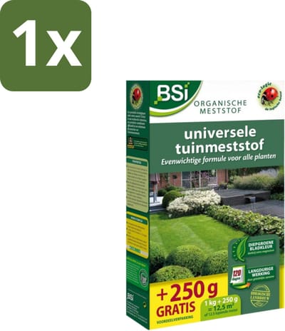 BSI – Universele Meststof – Evenwichtige Groei & Sterke Planten – 1,25 kg (12,5 m²) - 1 stuk