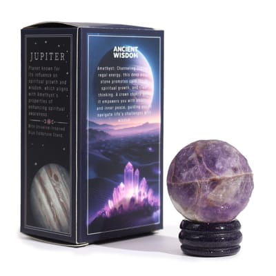 Ametyst Planeet op een Sola Goldstone Standaard - 40mm (30x15mm standaard)