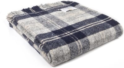 Plaid Tartan Navy Bannockbane - 150x183 - Nieuw Wol - Tweedmill UK