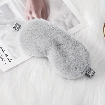 Slaapmasker - Oogmasker Blinddoek - Ontspannen Slapen - Zacht Pluche Materiaal - 20 x 10 cm - Grijs