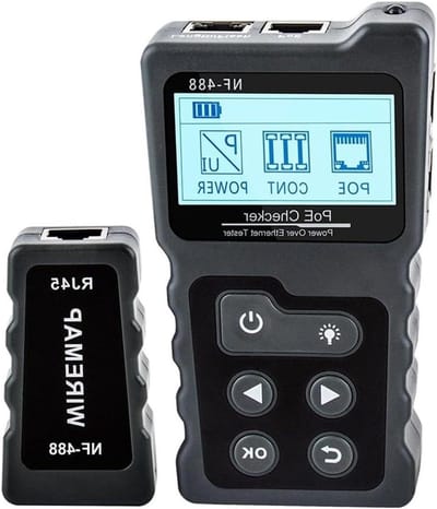 Netwerkkabeltester - LAN tester - Netwerkdiagnose - PoE testfunctie - LCD scherm - Zwart
