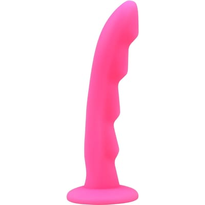 Dildo met Ribbels en Zuignap - Roze