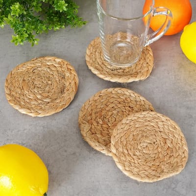 Beker Onderzetters Natuurlijke 10 cm 4 stuks - voor Glazen - Glazenonderzetters