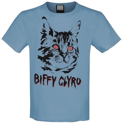 Biffy Clyro T-shirt - Black Cat - S tot XXL - voor Mannen - blauw