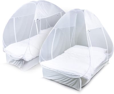 Deconet SET 1pers & 2pers. Pop-up Klamboetent I en II, WIT