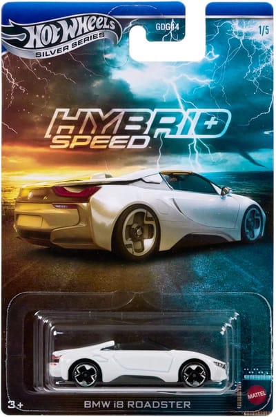 Hot Wheels *Hybrid Speed* JCB76 2018 BMW i8 Roadster wit 1/64