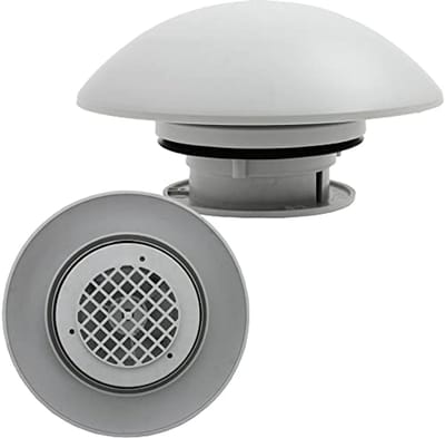 Dakventilator voor camper, caravan en boot - lichtgrijs en aerodynamisch ontwerp