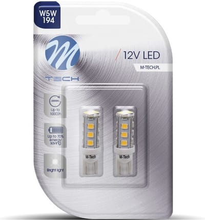 M-Tech LED - W5W 12V - Basic - 16x Led diode - Wit - Set