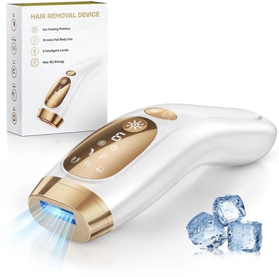 Kelseek ontharingsapparaat - Laser - Met koeling - Haarverwijderaar - Vrouwen - Pijnloos ontharen - Epilator - Wit met goud