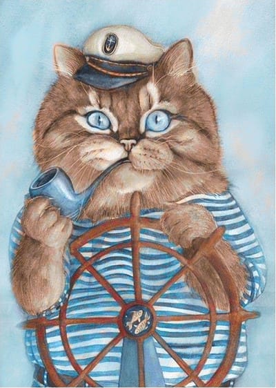 Wizardi diamond painting - CAPTAIN - 27 x 38 cm - vierkante steentjes - full cover