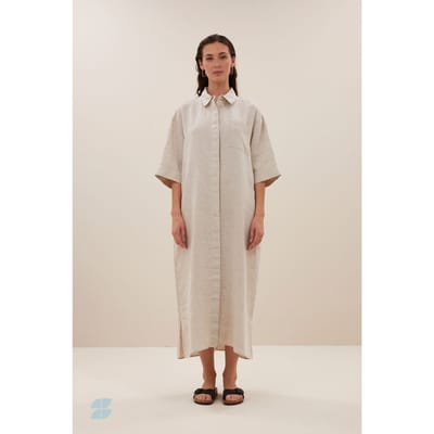 By-Bar Bruno Linen Dress Linen Size: XS | Maxi Dresses Outlet | Dames | Beige