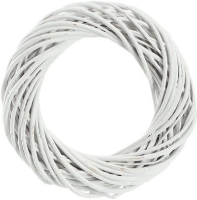 KADAX Decoratieve krans, ideaal als deurkrans, krans van natuurlijke wilg, rotankrans, tafelkrans, natuurlijke krans, wilgenring, wilgenkrans voor het decoreren van ramen (wit, 20 cm)