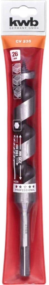 KWB slangenboor Ø 26 x 235 mm - Centreerpunt - Professional line - Zeskantschacht - 042226