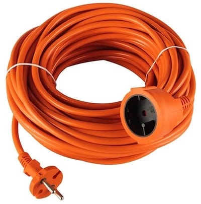Blow Tuinverlengkabel - 30m - Verlengkabel Buiten - PVC - 2x1.5mm² - H05VV-F2 - Niet Geaard - IP44 - Oranje