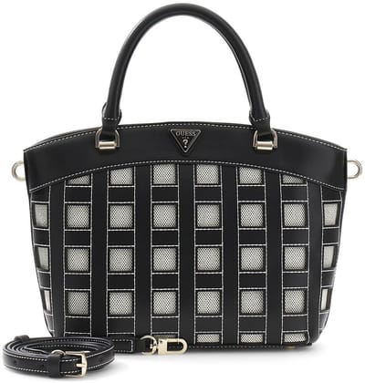 GUESS handtas schoudertas Frankie Girlfriend Satchel Black zwart