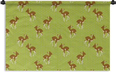 Wandkleed - Wanddoek - Patronen - Hert - Stippen - 180x120 cm - Wandtapijt