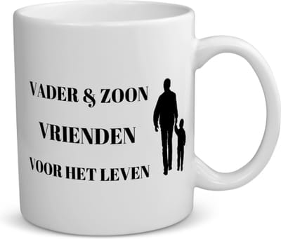 Akyol - vader en zoon vrienden voor het leven koffiemok - theemok - Vriend - vader/zoon - vader cadeautjes - vaderdag - verjaardag - geschenk - kado - vader artikelen - zoon artikelen - zoon verjaardag - 350 ML inhoud