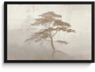 Poster in lijst - Fotolijst 60x40 cm - Posters - Boom - Oosterse stijl - Landschap - Posterlijst zwart - Decoratie - Wanddecoratie woonkamer - Muurdecoratie slaapkamer