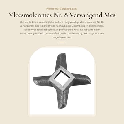 Dailygoods- Vleesmolenmes Nr. 8 - Robuuste Stalen Constructie - Vervangend Mes - Geschikt voor Huishoudelijke Vleesmolens - Ideaal voor Zelfgemaakte Worsten - Eenvoudig te Reinigen - Vleesverwerker