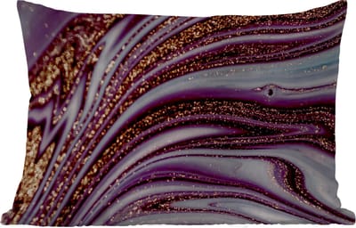 Buitenkussens - Tuin - Marmer - Roze - Goud - Glitter - Marmerlook - Luxe - 50x30 cm