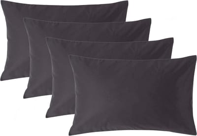 Homescapes Luxe Satijn Kussensloop 50x75 cm – Antracietgrijs – Set van 4 – 100% Egyptisch Katoen Satijn – Draaddichtheid 1000