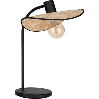 EGLO Marywell Tafellamp - E27 - 46,5 cm - Zwart/Bruin - Hout