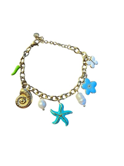 Michelle Bijou - Armband met bedels - Charms - Goud - Zeebedels - Hypoallergeen