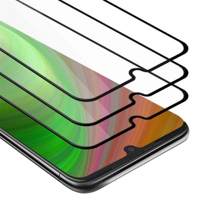 Cadorabo 3x Screenprotector geschikt voor Motorola MOTO G8 PLUS Volledig scherm pantserfolie Beschermfolie in TRANSPARANT met ZWART - Getemperd (Tempered) Display beschermend glas in 9H hardheid met 3D Touch