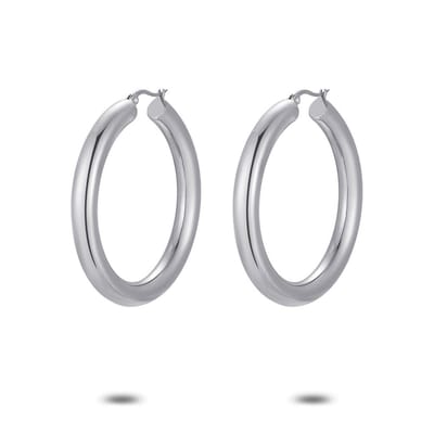Twice As Nice Oorbellen in edelstaal, oorring, 5 cm
