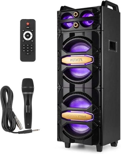 Draagbare Bluetooth Luidspreker - Karaoke Systeem - Feestjes Organiseren - Geïntegreerde RGB-verlichting - 970 mm - Zwart