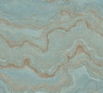 MARMERLOOK BEHANG | Natuursteen - Turquoise Goud Koper Blauw - Livingwalls Stories of Life
