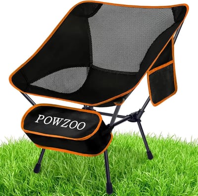 Thijox - Opvouwbare Campingstoel 120kg Belastbaar, Ultralichte Klappstoel van Koolstofstaal & Oxford 900D, Met Zijvak & Draagtas voor Vissen, Strand,