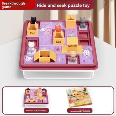 Verborgen Kat Puzzel Opruiming Bordspel Kat Kinderen Ruimtelijke Planning Logisch Denken Training Montessori Leer Speelgoed Cadeaus beige
