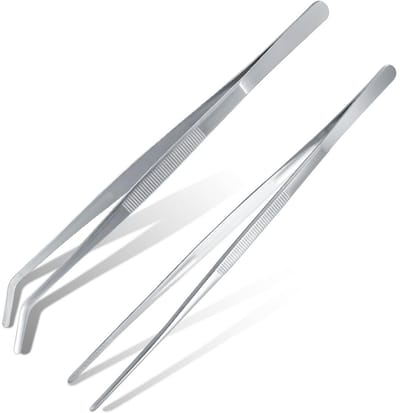 GELLDG Keukenpincet - Kookpincet - RVS barbecuepincet - Grillpincet - Vleespincet - Geschikt voor grillen, bakken, serveren - Keukenklemmen - Keukengereedschap - 25cm - 2 stuks